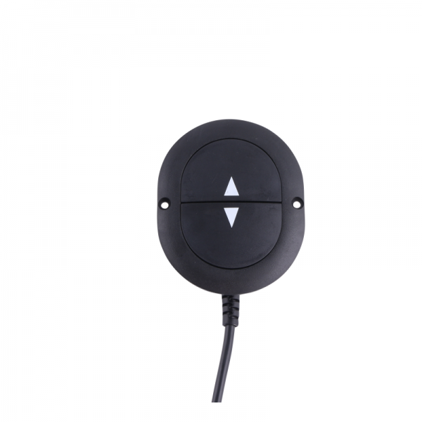 Wired Remote in round shape with 2 buttons which used for electric chair