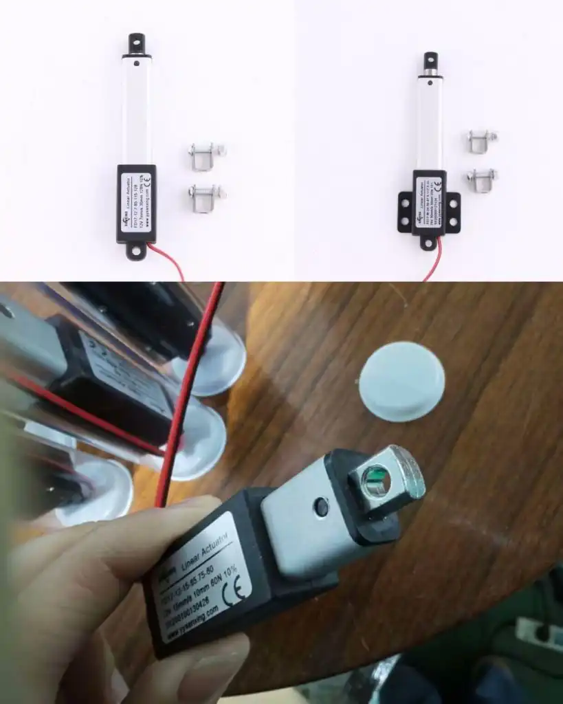 Sanxing FD17 micro Linear Actuator dual models (winged & non-winged) and metal head detail