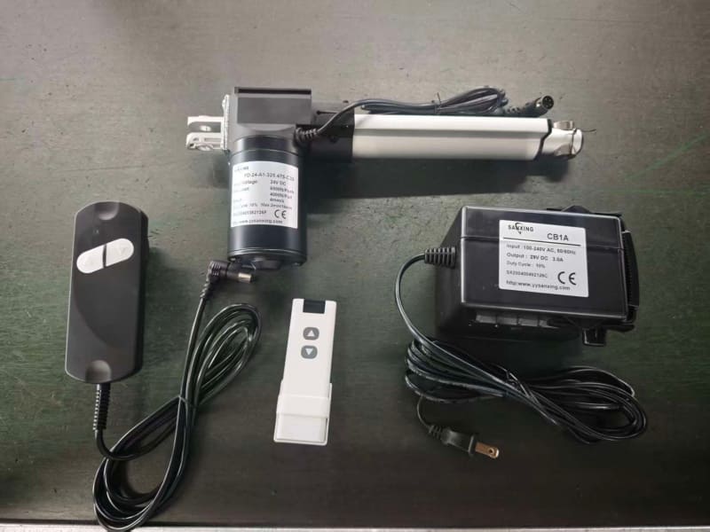 Linear Actuator For Scissor Lift Tables|Spec & Model Selection Guide 1 FD1 Actuator, CB1A controller, HE wired handset and H13 remote control for linear actuator scissor lift