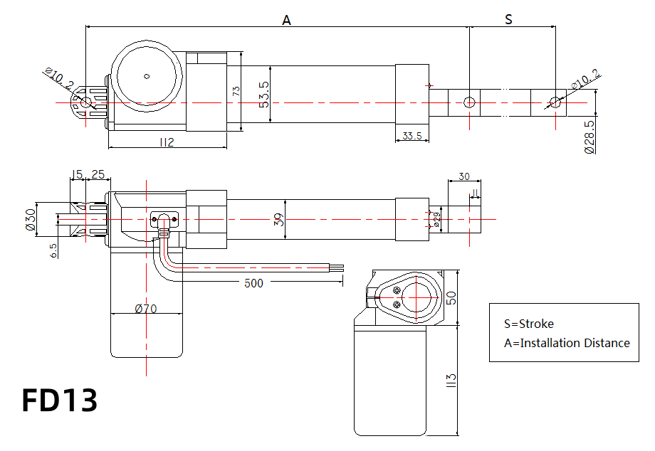 Heavy-Duty Electric Linear Actuator Selection: Load, Stroke & Application Guide 5 FD13 DRAWING