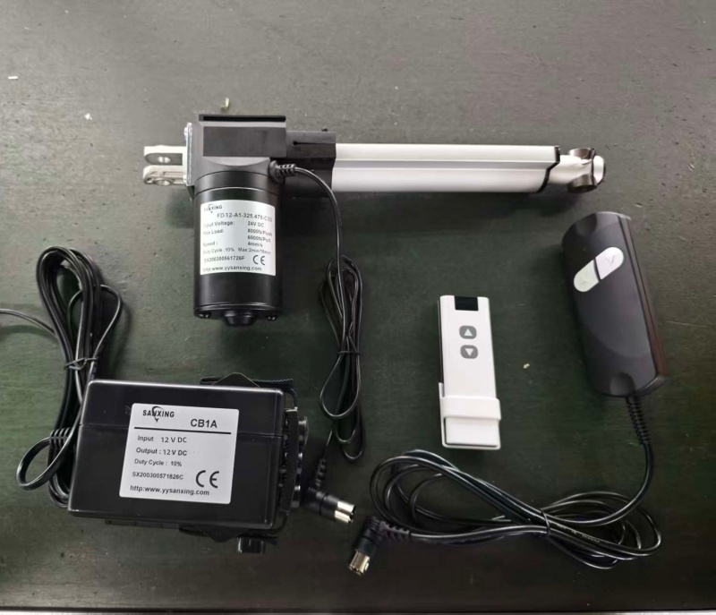 Sanxing 12V controller kit matched with wired hand‑controller and RF wireless remote for linear actuator